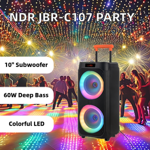 NDR portátil Blue Tooth <span class=keywords><strong>Karaoke</strong></span> BoomBox 10 pulgadas Woofer RGB LED Party Altavoces Treble Bass Modulación Computadora - Product Image 3