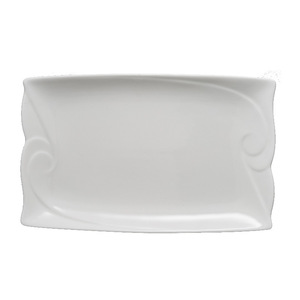 Plato Rectangular Moderno de Cerámica Blanca con Patrón de Espiral en Relieve, Plato de Porcelana para <span class=keywords><strong>Sushi</strong></span> y Pescado para Hotel y Restaurante - Product Image 6