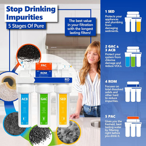 Sistema de Ósmosis Inversa de 7 Niveles con <span class=keywords><strong>Filtro</strong></span> de <span class=keywords><strong>Agua</strong></span> Eléctrico de 100 gpd de Capacidad, <span class=keywords><strong>Purificador</strong></span> de <span class=keywords><strong>Agua</strong></span> de Plástico para Hogares y Hoteles - Product Image 2