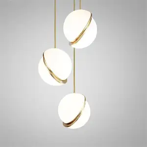 Simple bola redonda dormitorio lámpara colgante de noche modelos de diseño sala de estar Fondo pared colgante Luz