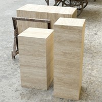 Table basse carrée en travertin naturel de luxe RF, écologique, beige, table d'appoint en pierre, table minimaliste moderne pour le salon