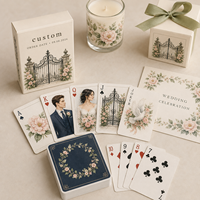 Cartes à Jouer Personnalisées Portrait de Couple Camélia Charleston Aquarelle, 57 x 87 mm, Papier Couché 300 g/m², Ensemble Cadeau