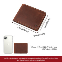 Dompet Merek Kulit Asli Pria, Tas Kartu Kredit, Dompet Tipis Retro Kulit Crazy Horse, Dompet Koin Sederhana Multi Slot