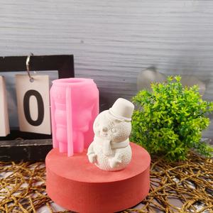 Moldes de fundición de resina hechos a mano para adornos decorativos DIY estilo Ins silicona Navidad muñeco de nieve moldes W039 - Product Image 4