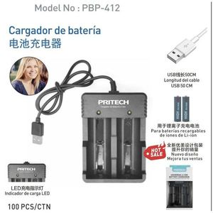 เครื่องชาร์จแบตเตอรี่ Pritech 412 พร้อมไฟ LED แสดงสถานะ สำหรับแบตเตอรี่ Li-Ion แบบชาร์จได้ - Product Image 3