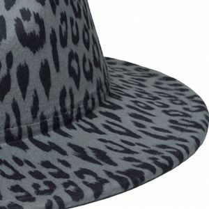 Nouvelle tendance, chapeaux Fedora décontractés pour enfants, imprimés des deux côtés, avec imprimé léopard, unisexe - Product Image 5