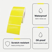 Rollo de Etiquetas de Papel Térmico Amarillo Brillante de 60*40mm, 1000 Hojas, Etiquetas Térmicas Directas para Envío, Código de Barras, Etiqueta de Precio