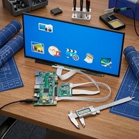 LVDS EDP Konverter Sinyal Adaptor Papan Jembatan Ultratipis Portabel Berbagai Bentuk Antarmuka Modul LCD Catu Daya 5V Maks