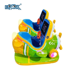 Tàu vũ trụ nhỏ màu xanh lá cây Kiddie đi xe 8 + tuổi trò chơi Arcade hoạt động bằng đồng xu Máy Trò chơi đua xe công viên giải trí 220V - Product Image 3