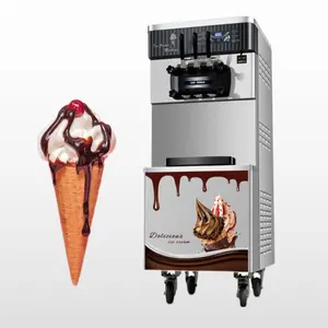 Ticari yumuşak hizmet dondurma yoğurt meyve 3 lezzet dondurma makinesi iş