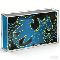 Boîte d'Affichage en Acrylique UV avec Couvercle Magnétique pour Cartes de Jeu TCG ETB SPC UPC Moltres, Boîte de Rappel 151, Étui pour Boîtes de Rappel en Acrylique