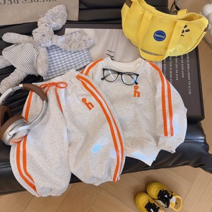 Children's Sporty Cotton Sweater Set 2026 New Western-style Korean-style Spring Outfit <strong>Boys</strong> Girls Two-piece Set with Embroidery - Product Image 3