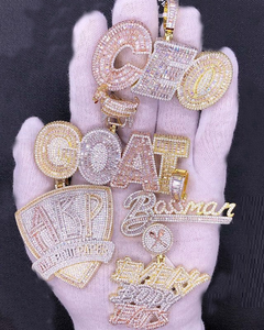 18K emas berlapis Bling kubik zirkonia Hip Hop perhiasan mikro Pave hati <span class=keywords><strong>Hamsa</strong></span> jenis jahat mata berbagai desain CEO kambing uang liontin - Product Image 2