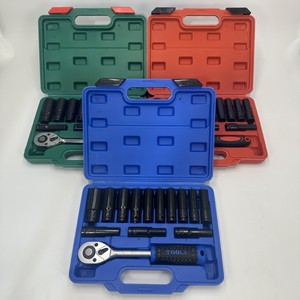 Jeu de douilles pneumatiques à électrophorèse de 14 pièces, clés à cliquet, jeu d'outils à main en CRV pour la réparation automobile, support OEM personnalisable - Product Image 4