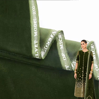 Nouvel Arrivage Tissu Velours Teint 9000 en Polyester Vert Noirâtre Extensible de Luxe pour Sacs, Textiles de Maison et Vêtements