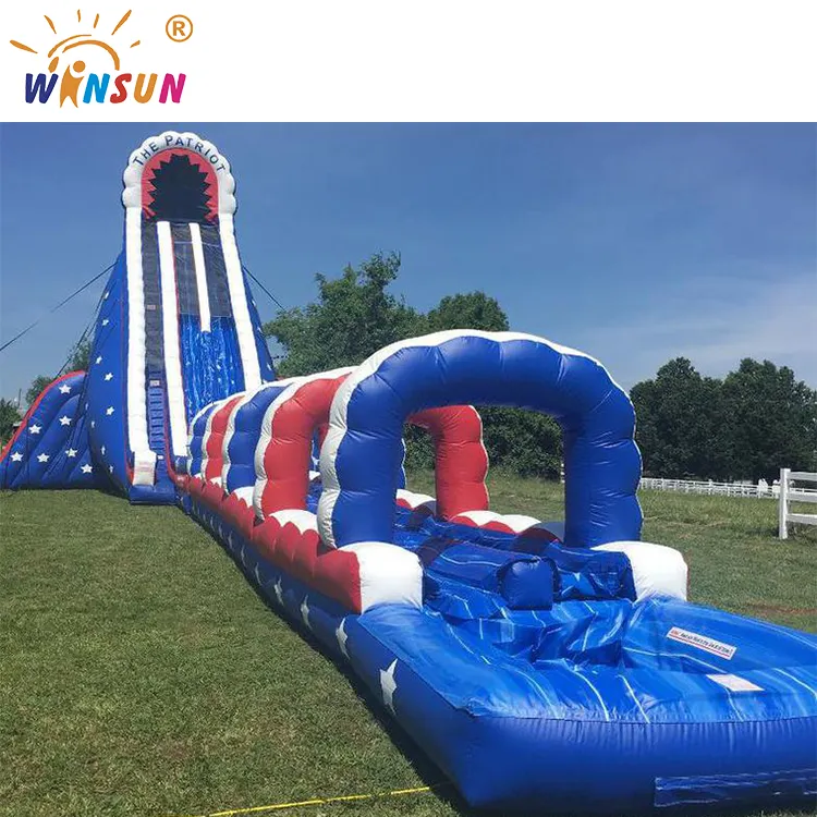 พาณิชย์ตีกลับบ้าน Inflatables สไลด์น้ำเลนคู่สไลด์น้ำทำให้พองสำหรับผู้ใหญ่