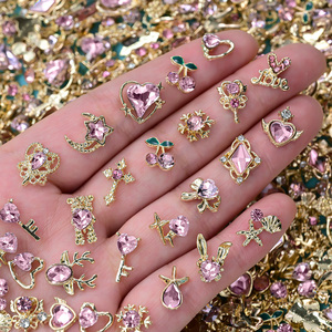 30 Piezas <span class=keywords><strong>de</strong></span> Adornos <span class=keywords><strong>de</strong></span> <span class=keywords><strong>Uñas</strong></span> <span class=keywords><strong>de</strong></span> Aleación Mixta en Oro Rosa, Dijes <span class=keywords><strong>de</strong></span> <span class=keywords><strong>Uñas</strong></span> con Forma <span class=keywords><strong>de</strong></span> Corazón y Cereza, Diamantes Decorativos para Arte <span class=keywords><strong>de</strong></span> <span class=keywords><strong>Uñas</strong></span> - Product Image 1