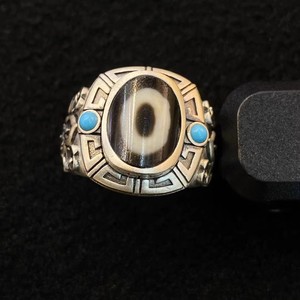 <span class=keywords><strong>Anillo</strong></span> de Cuentas Tibetanas de Estilo Tradicional Antiguo con Buena Apariencia y Recubrimiento de Pulpa Exquisito, Hidratante y Abierto - Product Image 5