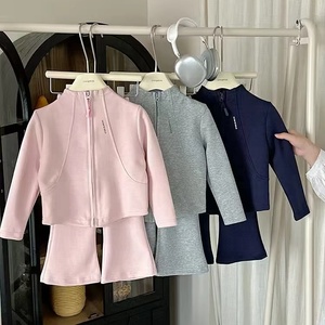 Vêtements <span class=keywords><strong>de</strong></span> <span class=keywords><strong>sport</strong></span> pour enfants filles automne vêtements pull ensemble à la mode filles bébé style coréen fermeture éclair manteau court Cool - Product Image 1