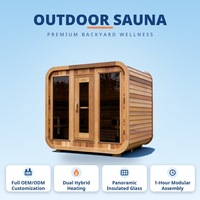 Kabin Sauna Inframerah Jauh Kayu Solid Modern untuk 5-6 Orang, Cocok untuk Kebun Belakang Rumah, Tempat Perawatan Kesehatan dan Relaksasi