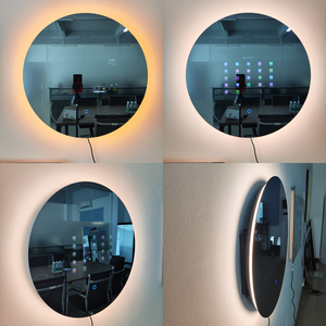 2023 màn hình cảm ứng tường vành đai treo vòng tắm gương thông minh Android TV phòng tắm với LED ánh sáng ma thuật thông minh gương - Product Image 5
