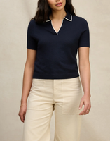 Pull décontracté d'été pour femme, tricoté sur mesure, coupe ajustée, manches courtes, col rabattu, anti-boulochage, qualité supérieure, vente en gros