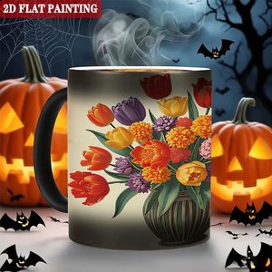Blank Mug 11oz Frosted Black <b>Ceramic</b> Heat Sensitive Art Design Gift <b>Cup</b> - Product Image 6