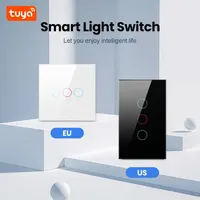 EU 1/2/3 Gang Smart WiFi Interrupteur Mural pour Tuya App Alexa Commande Vocale Télécommande Interrupteur Tactile pour Light Max 10A 250V IP65