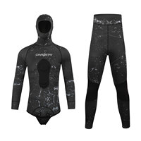 Combinaison de plongée en néoprène 1,5 mm à deux pièces avec capuche, grande taille pour hommes, respirante, imperméable, pour la pêche sous-marine et la natation