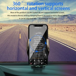 <span class=keywords><strong>Support</strong></span> de téléphone portable pour <span class=keywords><strong>voiture</strong></span> avec charge rapide <span class=keywords><strong>sans</strong></span> <span class=keywords><strong>fil</strong></span>, fixation sur grille d'aération et ventouse - Product Image 4