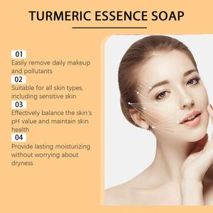 Savon Visage Naturel au Curcuma 100g pour Soin de la Peau, Nettoyage en Profondeur, Éclaircissement et Atténuation des Taches Brunes - Vente en Gros - Product Image 4