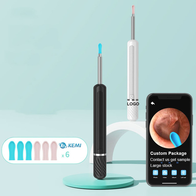 Portable Smart Wireless HD Visual Otoscope Electric Ear Wax Removal Stick Handheld Mini Earpick Tool With Camera LED Light