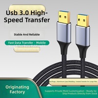Cable de Extensión USB 3.0 con Trenzado de Nailon, Macho a Macho, 5Gbps, Cable de Transferencia de Datos de Alta Velocidad para Disco Duro de Portátil, Impresora, Teclado