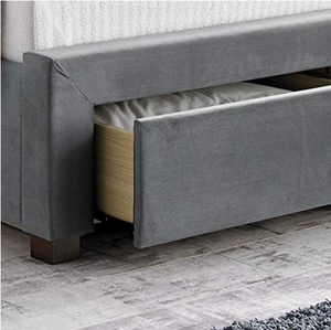 Letto matrimoniale King <span class=keywords><strong>Size</strong></span> moderno di lusso leggero di alta qualità con letto in tessuto semplice con contenitore - Product Image 2