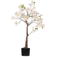 1,98 m Hoher Künstlicher Rosa Sakura-Blütenbaum in Schwarzem Kunststofftopf Künstliche Kirschblüten für Hochzeitsdekoration