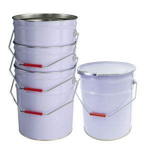 5 Gallon Reciclável Metal Paint Tin Bucket 20 Liter Lock Ring Lid e Handle Metal Pail - Product Image 1