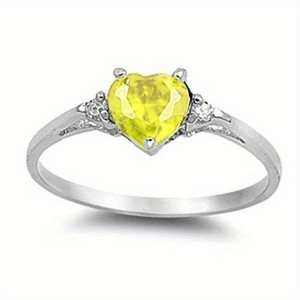 Anello T0012 a Forma di Cuore con Ametista, Montatura in Argento 925, Anello di Fidanzamento con Gemma per Donna - Product Image 6