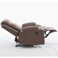 Fauteuil inclinable manuel extensible moderne en similicuir avec porte-gobelet