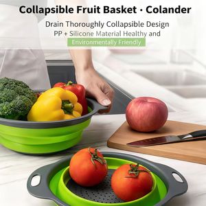 Panier égouttoir pliable en silicone DaS Kitchen pour fruits et légumes, idéal pour le lavage domestique - Product Image 3