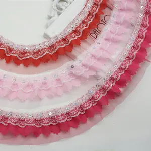 5.5cm Chiffon Embossed Non-elastic Lace Mesh Clothing Toy Accessories Wavy Lace