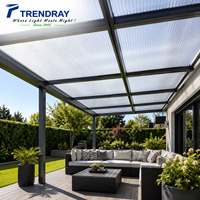 Panneau en polycarbonate alvéolaire à motif étoile, résistant aux intempéries, insonorisant, à fixation par clips, pour la rénovation de gazebo extérieur
