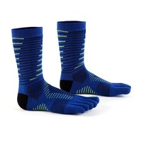 Chaussettes de sport pour hommes, mi-mollet, antidérapantes, à cinq doigts, pour marathon en plein air, séchage rapide