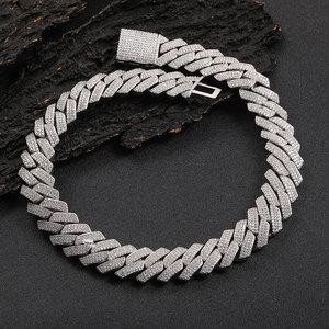 Toptan 20mm zirkon elmas küba zincir Hip Hop kolye takı erkekler için tam elmas kolye - Product Image 2