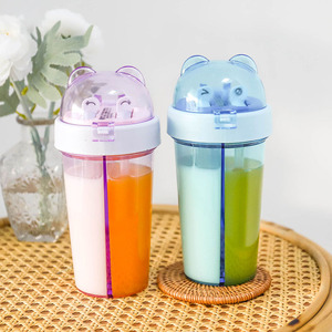 <span class=keywords><strong>Design</strong></span> <span class=keywords><strong>creativo</strong></span> una bottiglia per due parti bottiglia per bevande in plastica divisore portatile per bambini usato comodamente - Product Image 6