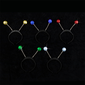 Venta superior Light up Alien Headband LED Martian Hair Band Antena Accesorios para el cabello para suministros de fiesta de Halloween - Product Image 1