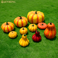 Sculpture de citrouille en résine de fibre de verre de grande taille pour l'extérieur, statue de citrouille lumineuse en fibre de verre pour Halloween