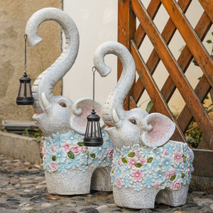 Lampe éléphant à énergie solaire ornements de jardin famille d'accueil cour balcon aménagement paysager cour déco jardin extérieur pot de fleurs - Product Image 3