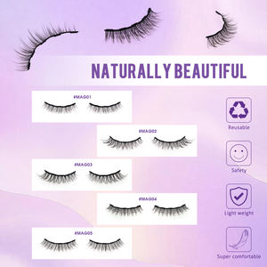 <span class=keywords><strong>Cils</strong></span> magnétiques effet naturel avec stylo eyeliner, lot de 5 paires, imperméables, longue tenue, réutilisables, kit de <span class=keywords><strong>cils</strong></span> en gros - Product Image 5