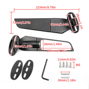 <span class=keywords><strong>Espejos</strong></span> <span class=keywords><strong>Retrovisores</strong></span> Deportivos Universales Ajustables para Motocicleta, de Aluminio CNC, con Alerón Frontal, Gran Venta - Product Image 2