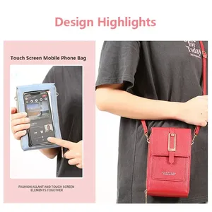 Touch Screen Cell <b>Phone</b> Women Bags Soft Leather Wallets Hand <b>Purses</b> <b>Crossbody</b> Bags for Women Small Handbag Cheap Women's Bags - Product Image 4